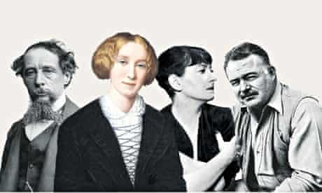 Authors Dickens, Eliot, Parker and Hemingway
