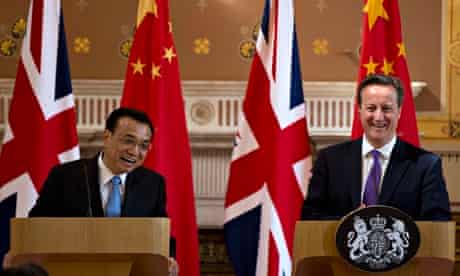 Chinese premier Li Keqiang and Britain's David Cameron
