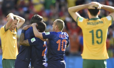Netherlands celebrate taking the lead.
