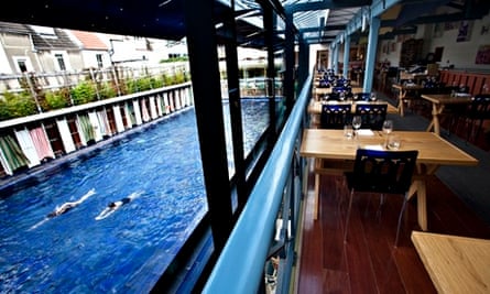 The restaurant and pool at Bristol Lido