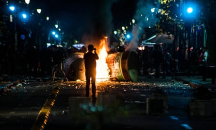 The party in Santiago ended in clashes with police and reported looting.