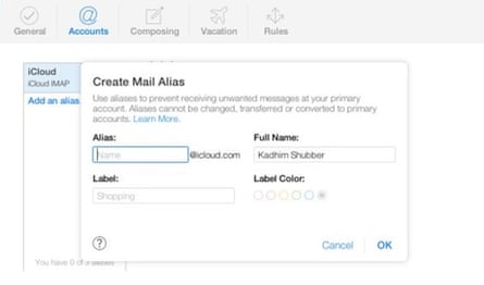 Create Aliases   iCloud