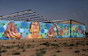 Mural in refugee camp in Jordan