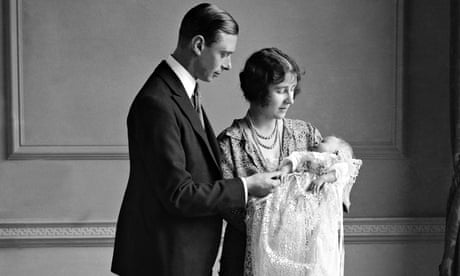 The Duke and Duchess of York at the christening of the Princess Elizabeth in 1926