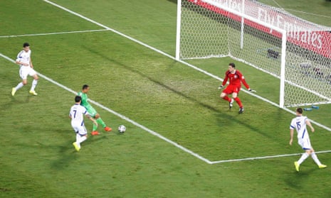 Nigeria's Peter Odemwingie shoots to score.