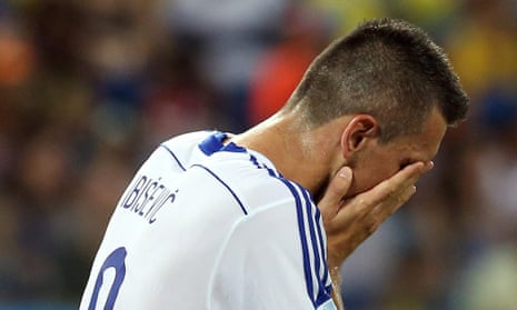Vedad Ibisevic isn't having a good day.