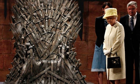 Britain's Queen Elizabeth visits the Game of Thrones set 