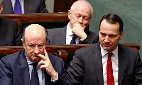 File photo of Poland's Finance Minister Jacek Rostowski and Foreign Minister Radoslaw Sikorski