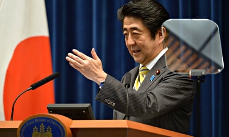 Shinzo Abe speaks at a press conference in Tokyo, 24 June 2014. 