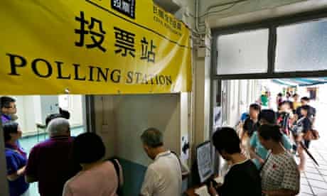 Hong Kong polling station unofficial referendum democracy