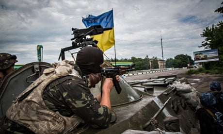 Ukrainian soldiers near Sloviansk
