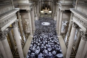 A collage of photographic portraits in the Pantheon