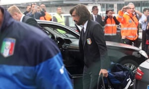 Italy's Andrea Pirlo arrives after returning from the 2014 World Cup at Malpensa airport in Milan.
