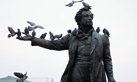 Birds perch on the monument of famous Russian poet Aleksander Pushkin, in front of the Russian Museum, in St Petersburg, in 2009. He was is known partly for his liberal use of swear words.