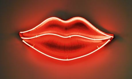 A neon lips sign