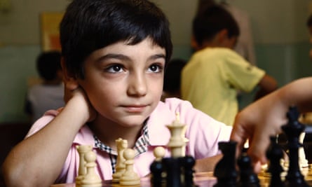 David Ayrapetyan plays a game of chess in Yerevan. Armenia is a big player in world chess.