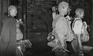 Miners leasving a Yorkshire pit after an explosion, 1930.