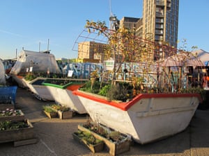 The Skip Garden in Kings Cross is a mobile allotment, built by a variety of local partners as an example of urban organic agriculture