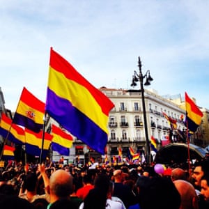'Peaceful Protest in Sol, Madrid's Main Square.'