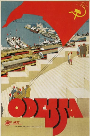 A tourism poster advertises Odessa, an important Ukrainian port Photograph: Found Image Press/Corbis