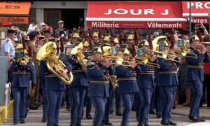 Military band at the Arromanches parade.