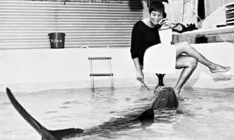 Margaret with Peter the dolphin