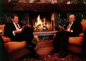 President Ronald Reagan and Soviet leader Mikhail Gorbachev held their historic fireside chat in a Geneva boat house on November 19, 1985 in Geneva, Switzerland. This was followed by their Reykjavik Summit the following year, culminating in the signing of the non-proliferation of nuclear weapons in December 1987.