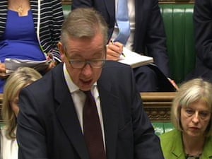 Education Secretary Michael Gove speaks in the House of Commons, London, after Ofsted placed five Birmingham schools into special measures.
