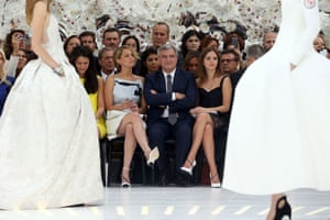 Jennifer Lawrence, Sidney Toledano and Emma Watson attend the Christian Dior show