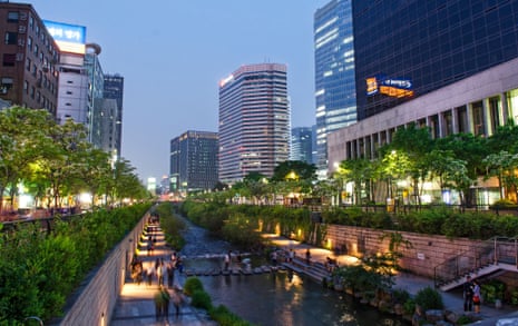 Cheonggyecheon stream in central Seoul.