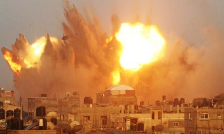 An air strike in Rafah in the southern of Gaza strip