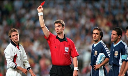 David Beckham red card World Cup 1998 Finals
