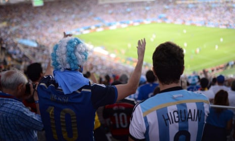 Argentina fans make some noise.