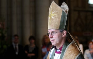 The Archbishop of Canterbury, Justin Welby, attends a Eucharist service at York Minster on Sunday.