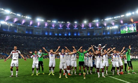 The Germany World Cup-winning team following their victory over Argentina