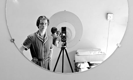 Vivian Maier Maloof Collection Self Portrait Round Mirror Repeating Image