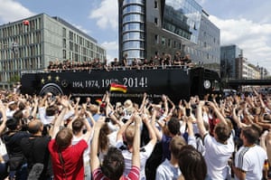 victory parade: Fans throng street in central Berlin