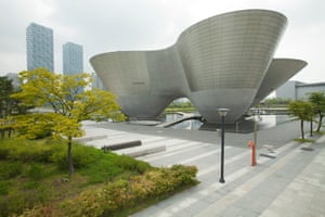 The Incheon Tri-bowl cultural centre in Songdo.