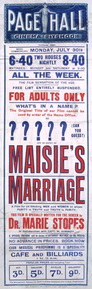 Loaded Playbill for Maisie's Marriage, 1923, based on 'Married Love' by Dr Marie Stopes
