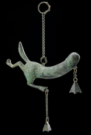 Solid bronze phallic amulet in form of priapus with hindquarters of horse, Graeco-Roman, 100BC-400