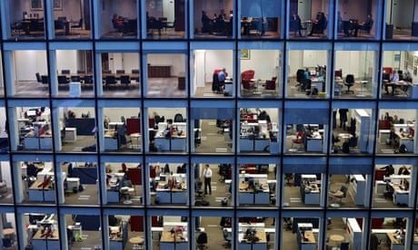 Workers In Offices At Night In London