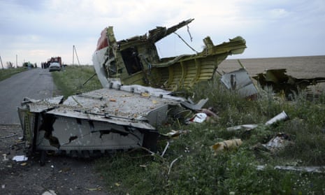 Wreckage of MH17 in Ukraine.