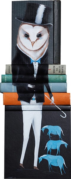 Mike Stilkey paintings: Mike Stilkey Paintings on discarded books