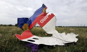A piece of wreckage of the Malaysia Airlines flight MH17.