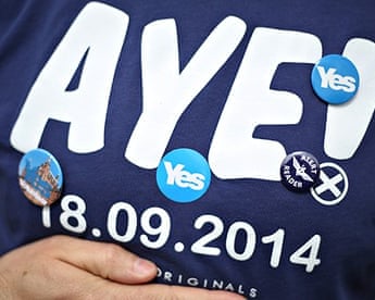 Yes Scottish referendum voters in Glasgow