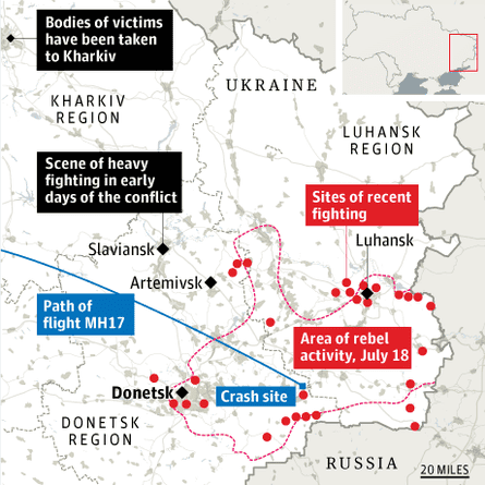 MH17 crash map