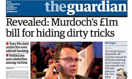 Guardian front page of 9 July 2009