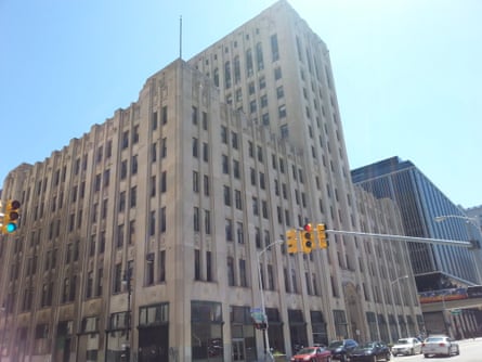 The 302,000-square-foot Detroit Free Press building,  abandoned since 1998.