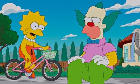 Lisa and Krusty in The Simpsons.