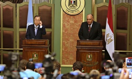 Ban Ki-moon and Sameh Shukri in Egypt